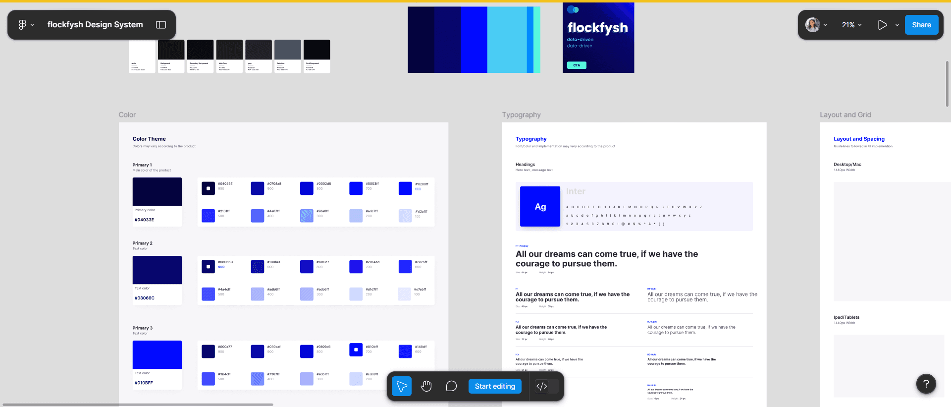 flockfysh color system and token palette