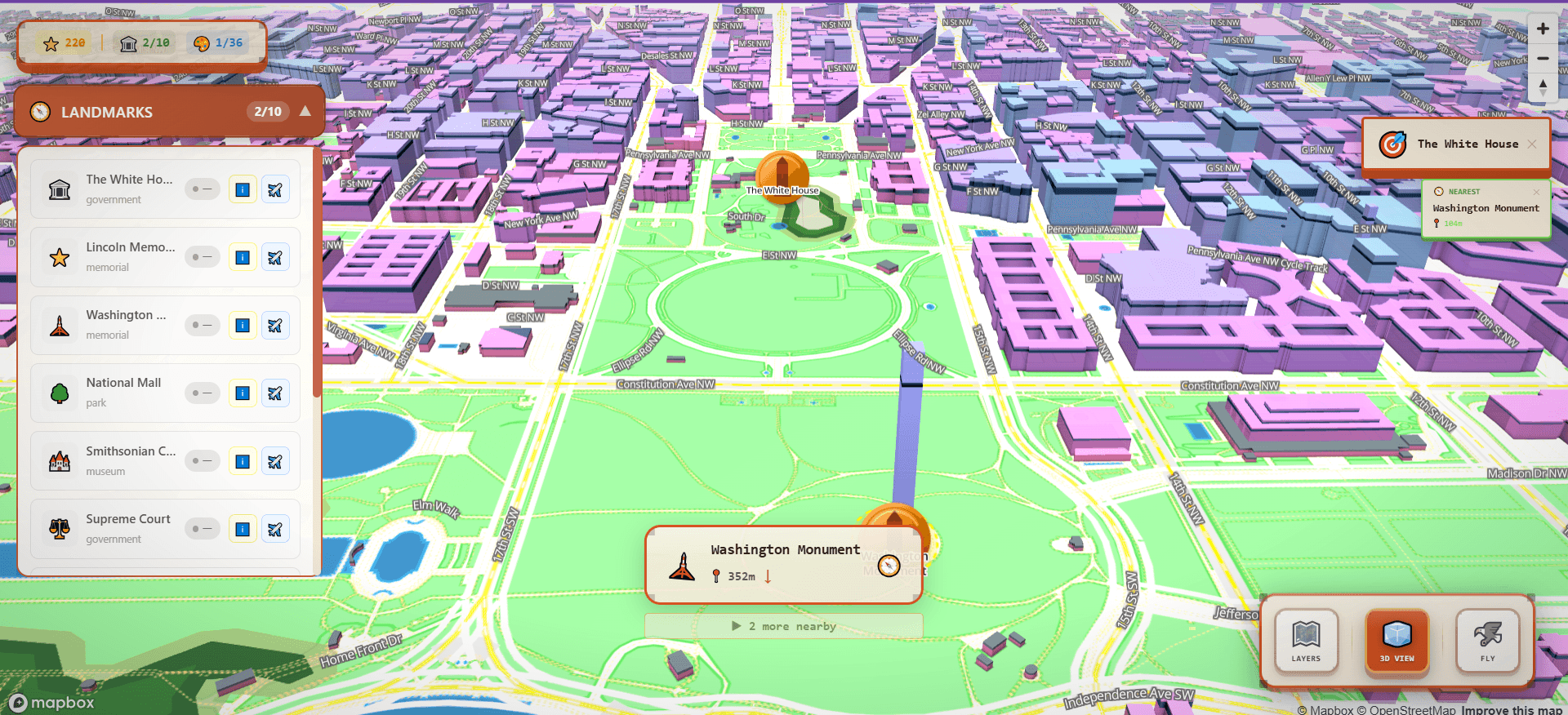 DC Map – Interactive 3D Visualization screenshot 1